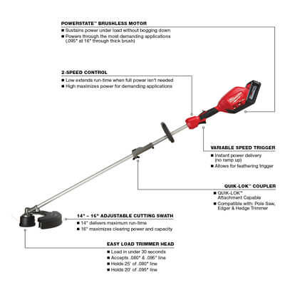 Milwaukee 3000-21 M18 FUEL 18V Cordless Trimmer/Blower 2 Tool Combo Kit