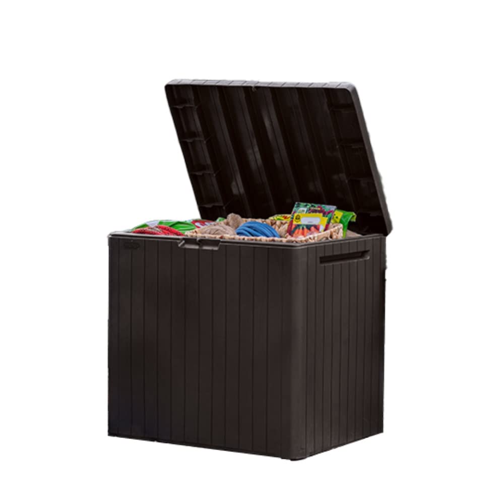 30-Gallon Resin Storage Box | Outdoor Side Table for Patio & Pool Accessories