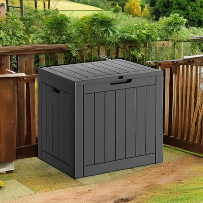 31-Gallon Lockable Resin Deck Box | Waterproof & UV Resistant Outdoor Storage for Patio & Garden