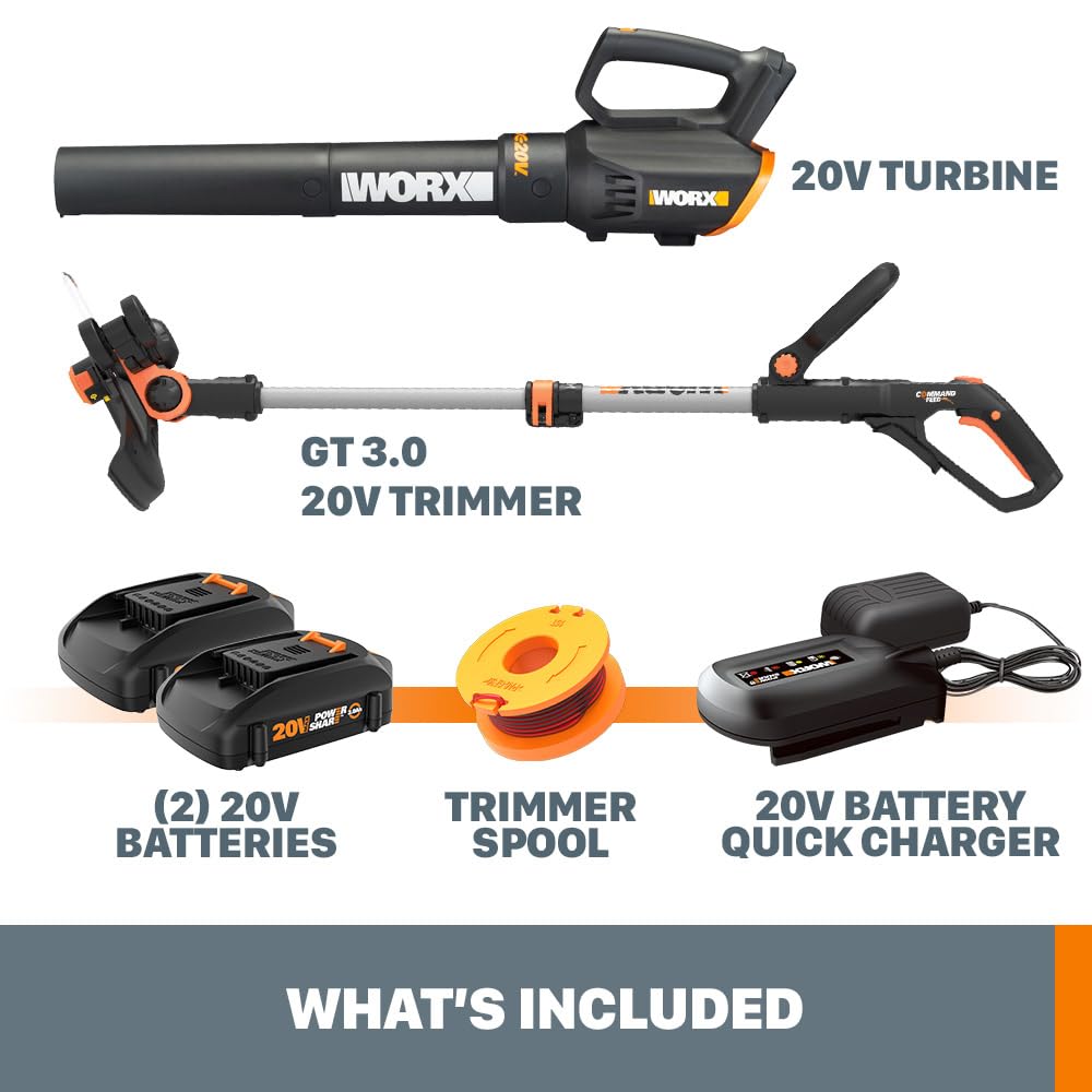 Cordless String Trimmer 20V  & Edger + Leaf Blower | Battery & Charger Included