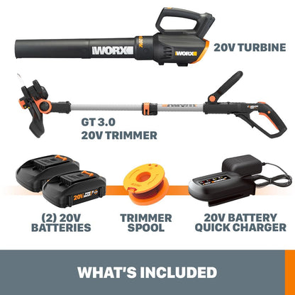 Cordless String Trimmer 20V  & Edger + Leaf Blower | Battery & Charger Included