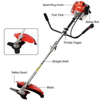 52CC 2-Stroke Gas Weed Eater & Brush Cutter | Powerful 2-in-1 Trimmer & Mower