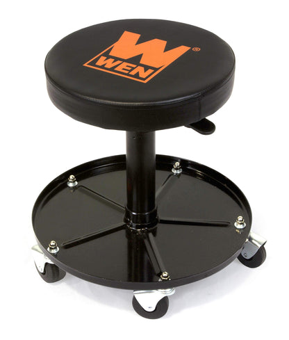 300-LB Pneumatic Rolling Mechanic Stool | Adjustable Height & Tool Storage