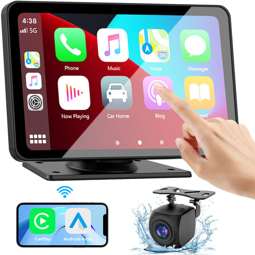 HD Apple CarPlay Screen 7" – Wireless Connectivity, Backup Camera, GPS, Bluetooth & More