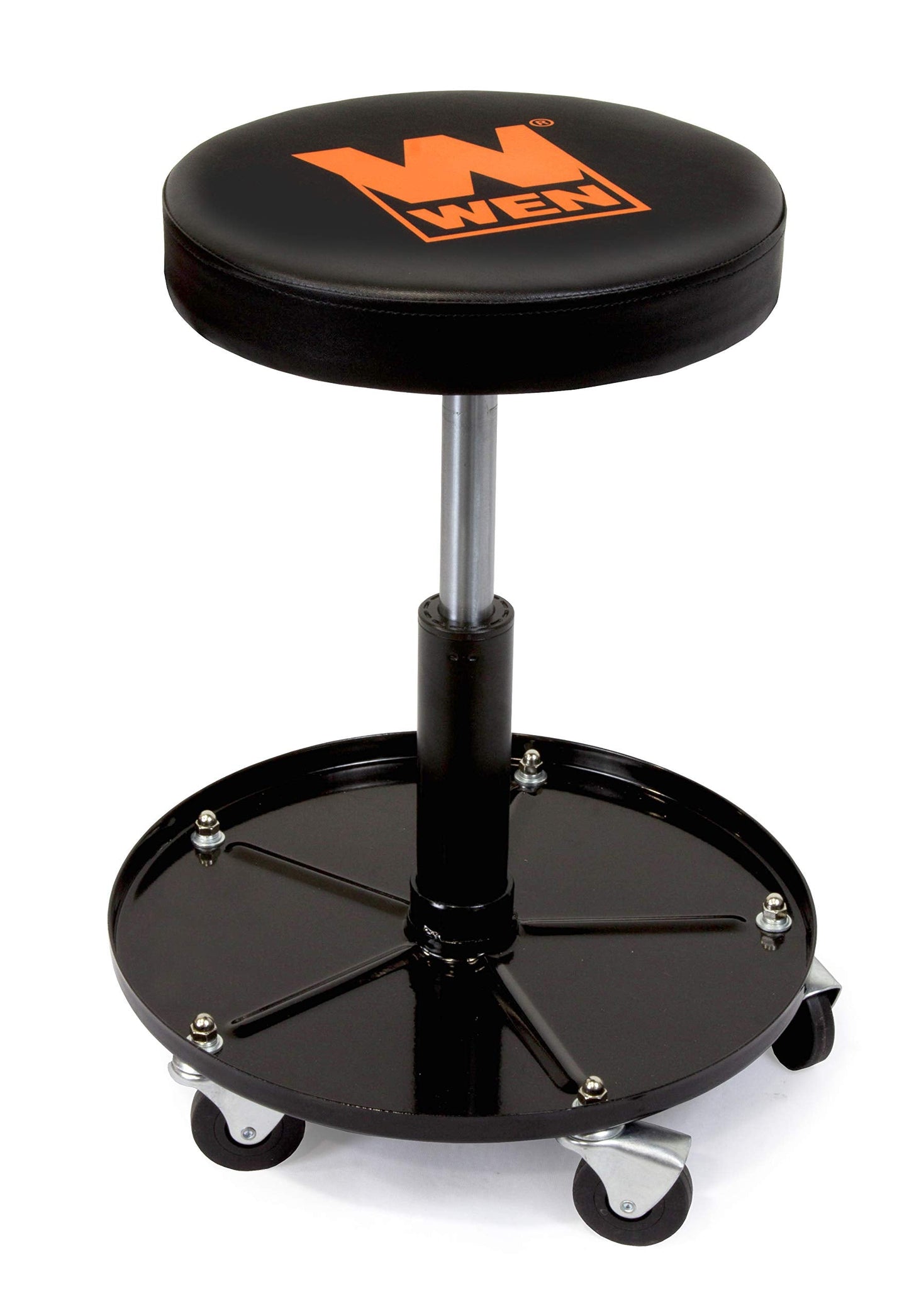 300-LB Pneumatic Rolling Mechanic Stool | Adjustable Height & Tool Storage