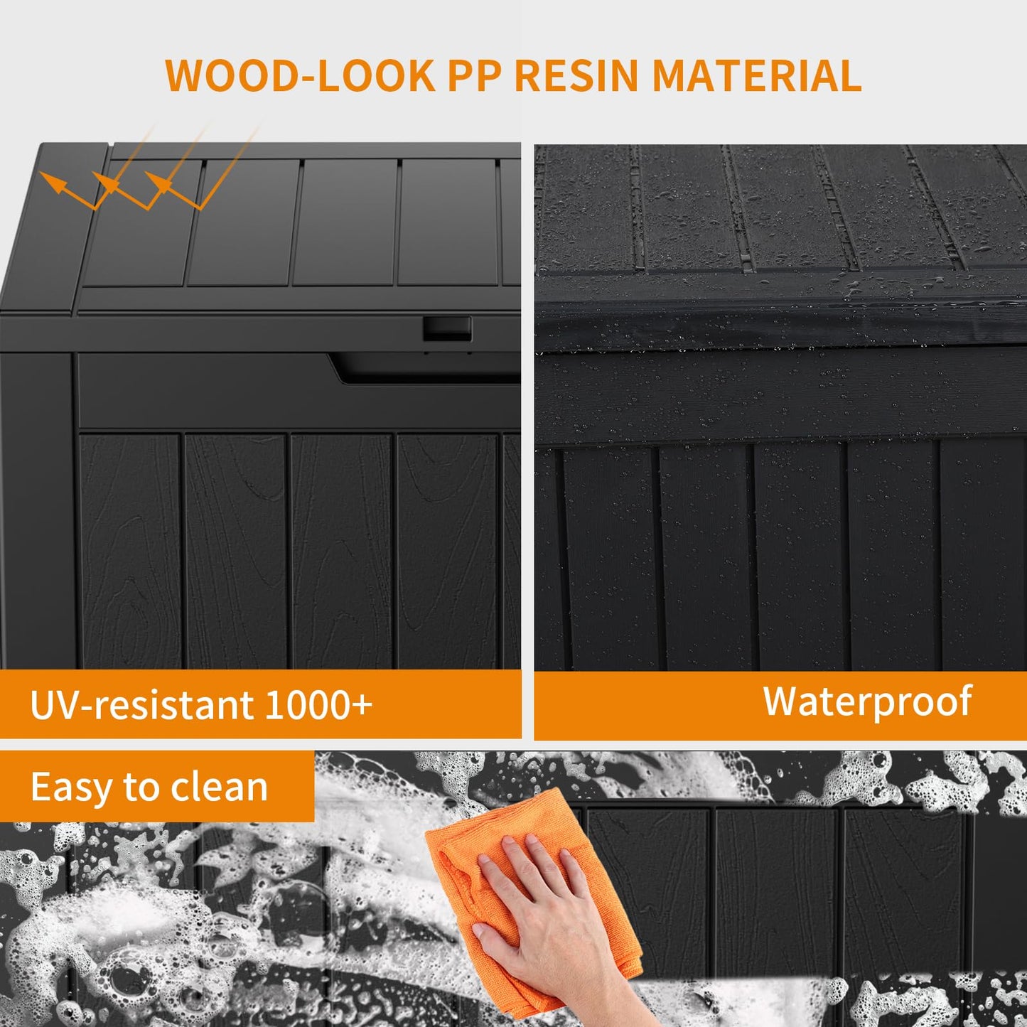 31-Gallon Lockable Resin Deck Box | Waterproof & UV Resistant Outdoor Storage for Patio & Garden