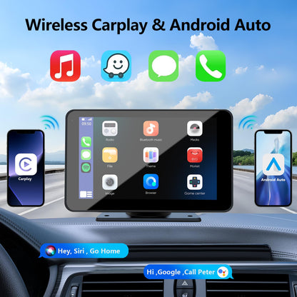 HD Apple CarPlay Screen 7" – Wireless Connectivity, Backup Camera, GPS, Bluetooth & More