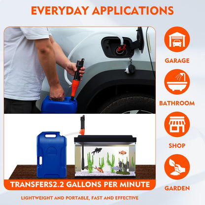 Portable Electric Transfer Pump | Battery Operated Siphon for Gas, Diesel, Water, Oil