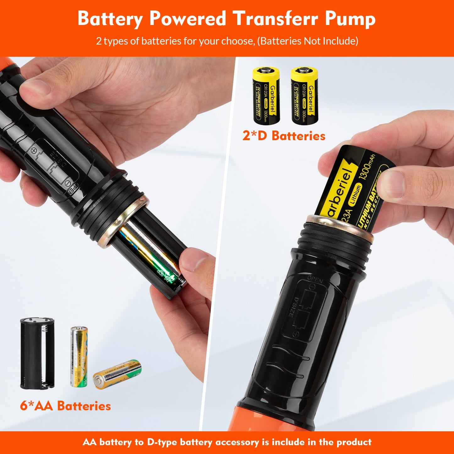 Portable Electric Transfer Pump | Battery Operated Siphon for Gas, Diesel, Water, Oil