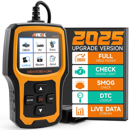 AD410 Enhanced OBD2 Scanner | Vehicle Fault Code Reader for Check Engine Light & Automotive Diagnostics, Supports All OBDII Vehicles 1996+ (Black/Yellow)