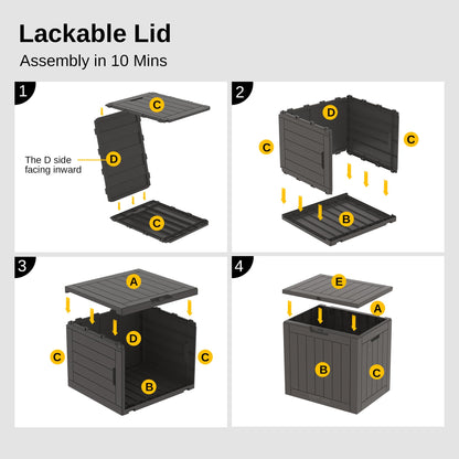 Outdoor Storage Box 31-Gallon  | Waterproof, UV Resistant, Lockable Resin Bin