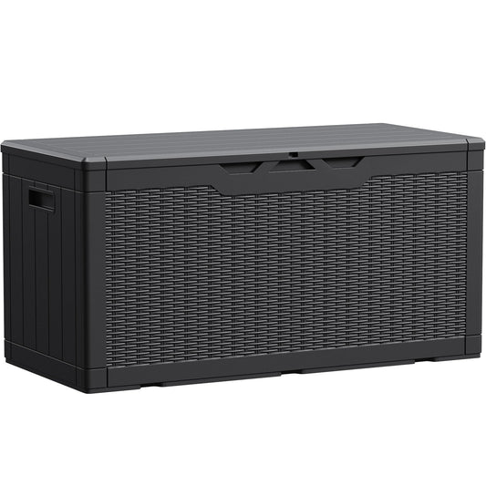 100-Gallon Waterproof Resin Deck Box | Lockable Outdoor Storage for Patio & Garden