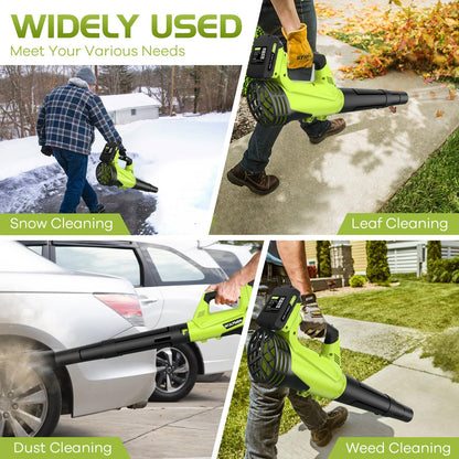 Cordless Leaf Blower | Electric, 2-Speed, Lightweight with 2 Batteries & Charger