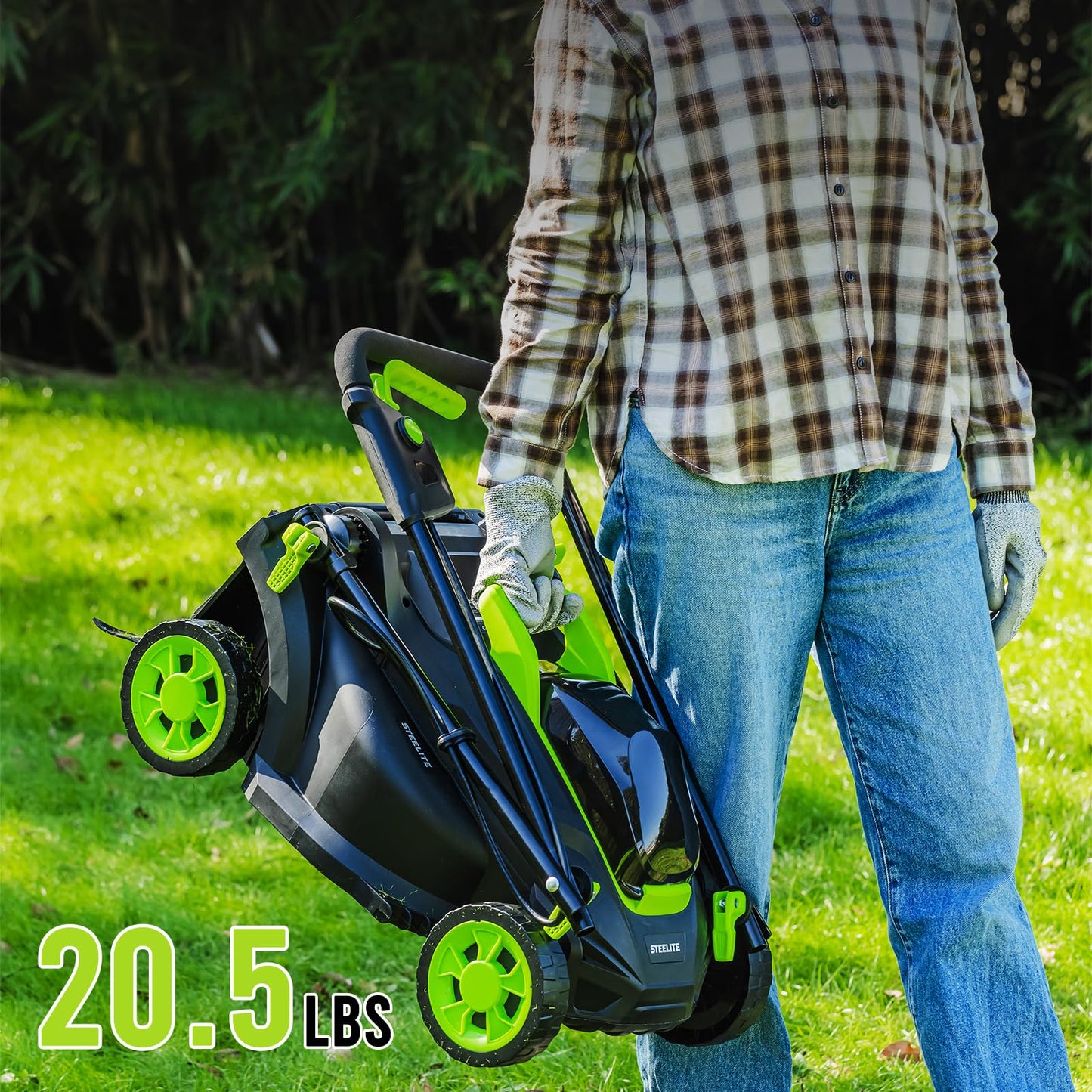 Lawn Mower 3-Inch Cordless | 21V Brushless Electric Mower with Battery & Bag