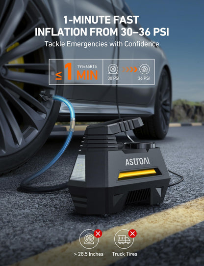 Portable Tire Inflator | 12V Air Compressor with Digital Gauge & LED Light