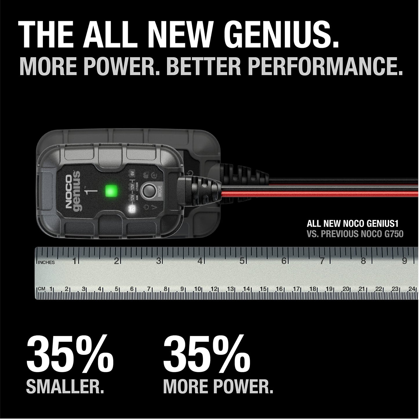 Genius 1 Smart Car Battery Charger | 6V & 12V Maintainer, Trickle & Desulfator