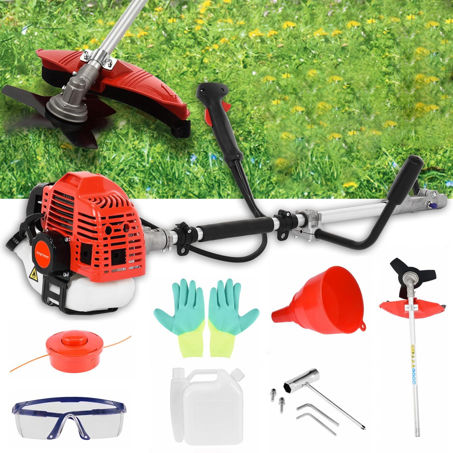 52CC 2-Stroke Gas Weed Eater & Brush Cutter | Powerful 2-in-1 Trimmer & Mower