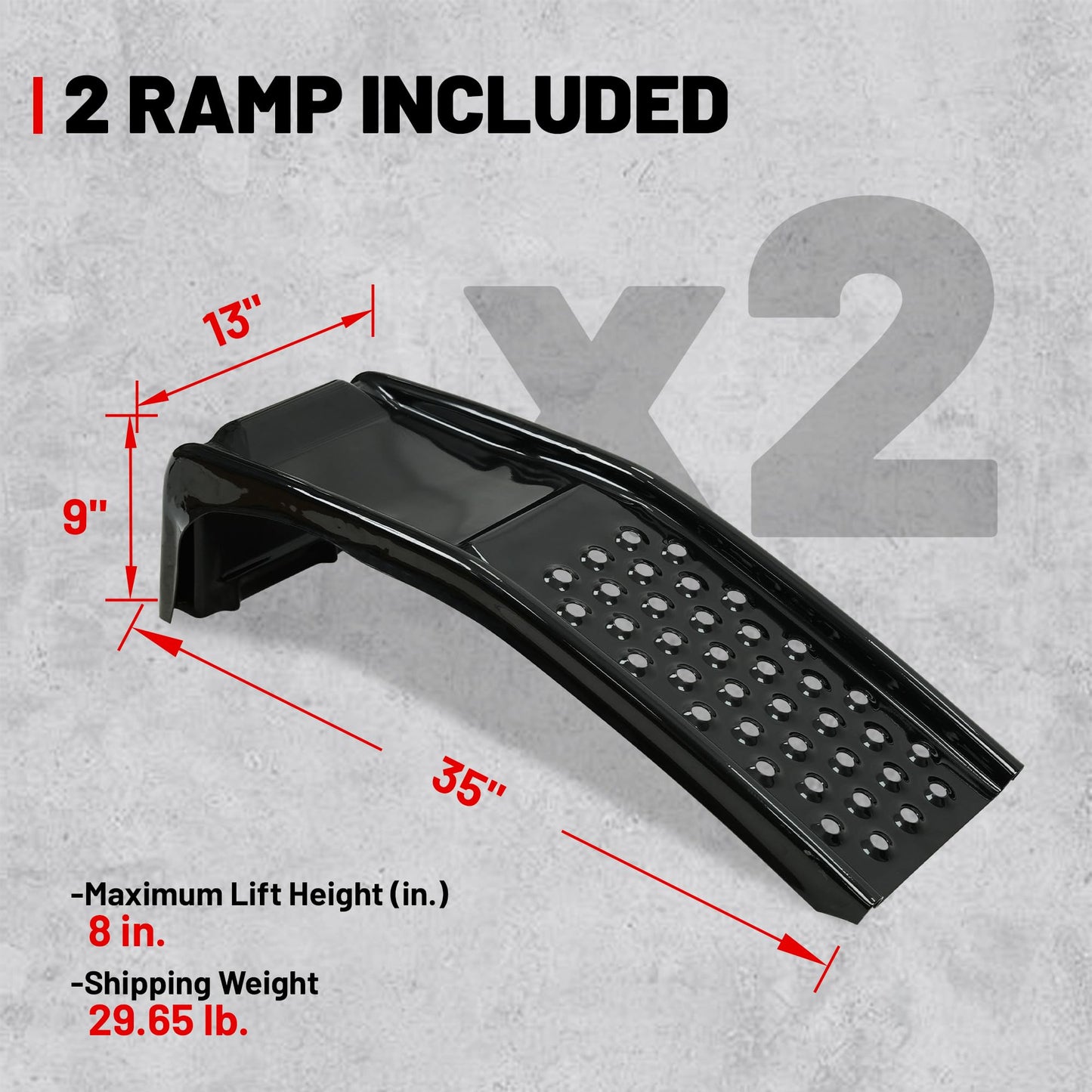 4-Ton Heavy-Duty Car Ramps | 8000 LBS Steel Auto Truck Ramps for Maintenance & Oil Change