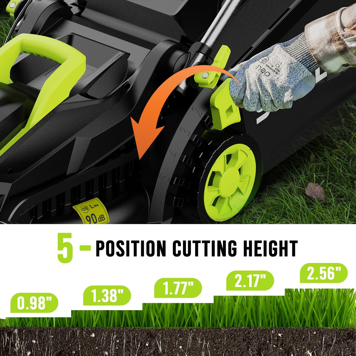 Lawn Mower 3-Inch Cordless | 21V Brushless Electric Mower with Battery & Bag