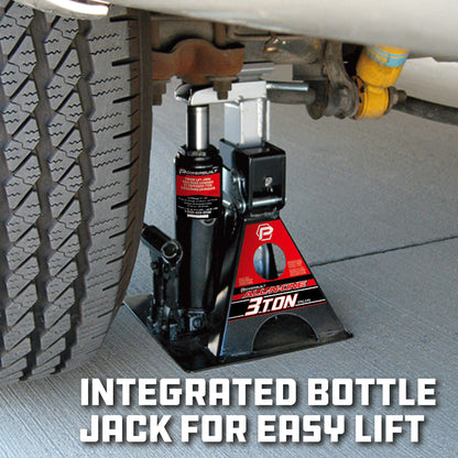 3-Ton All-in-One Bottle Jack & Jack Stands | 6000 lb Vehicle Lift