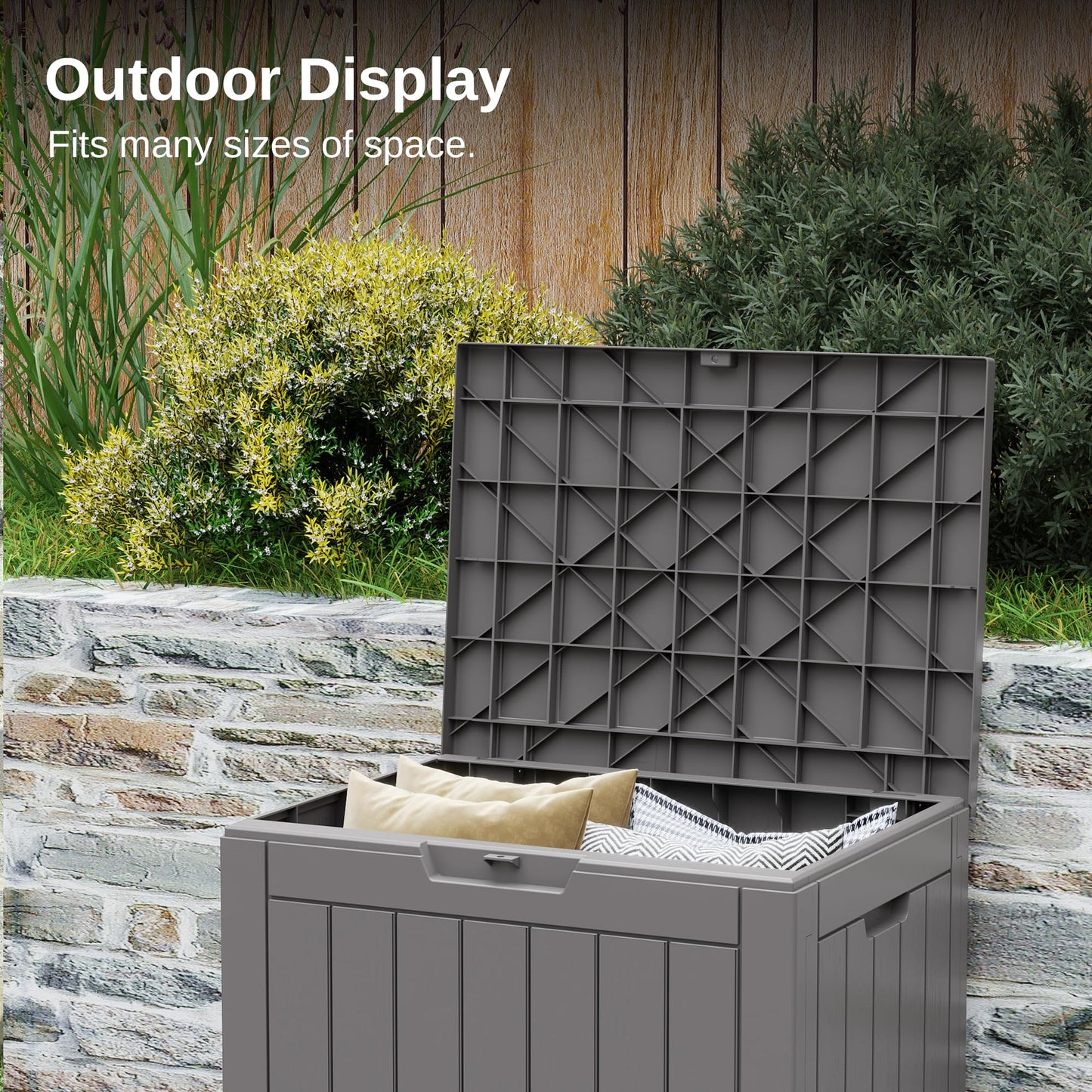 Outdoor Storage Box 31-Gallon  | Waterproof, UV Resistant, Lockable Resin Bin