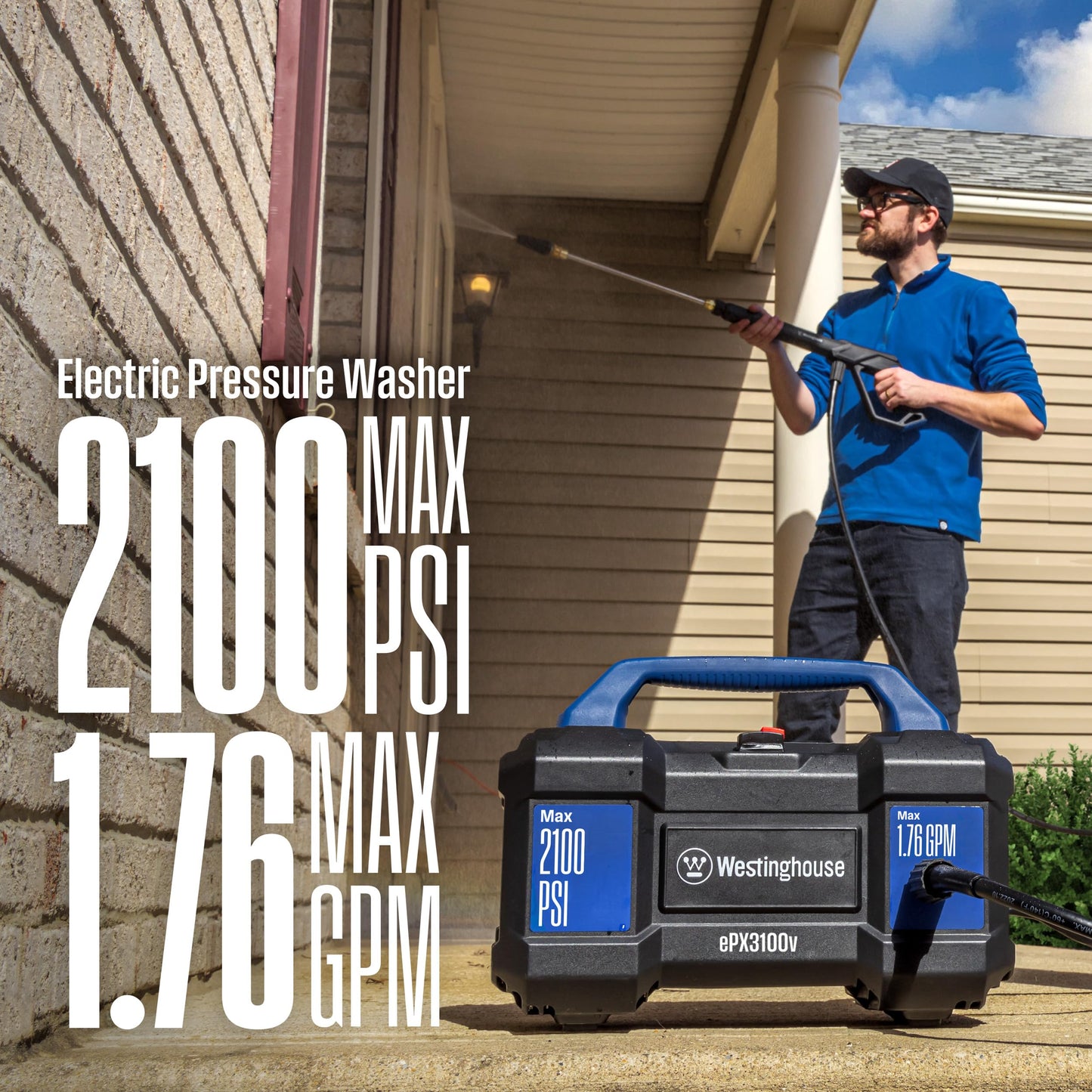 Electric Pressure Washer | 2100 PSI, Foam Cannon, Pro Wand & 4 Nozzles