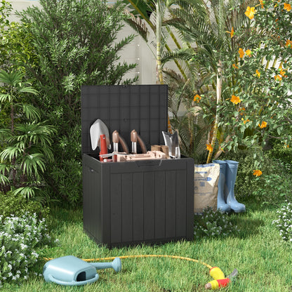 31-Gallon Lockable Resin Deck Box | Waterproof & UV Resistant Outdoor Storage for Patio & Garden