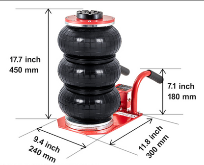 3-Ton Triple Bag Air Jack – Heavy-Duty, Quick-Lifting Pneumatic Jack for Car Repair. 6600 lbs