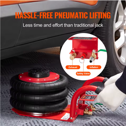 3-Ton Triple Bag Air Jack – Heavy-Duty, Quick-Lifting Pneumatic Jack for Car Repair. 6600 lbs